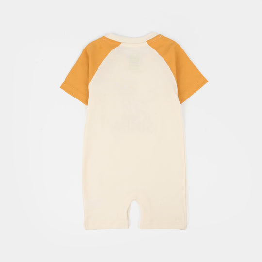 Infant Boys Cotton Knitted Romper (Character) - Off White