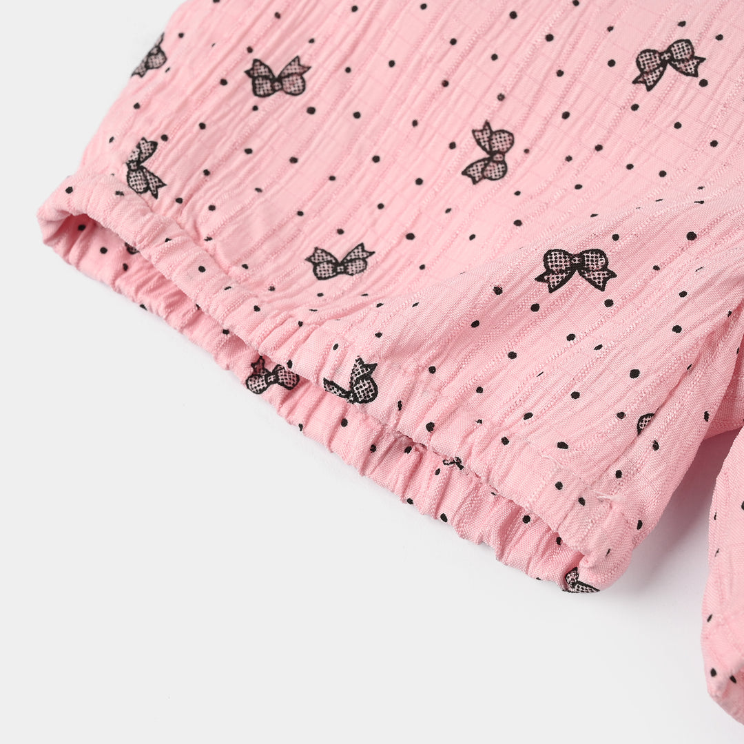 Infant Girls Poly Crinkle Shorts - Pink