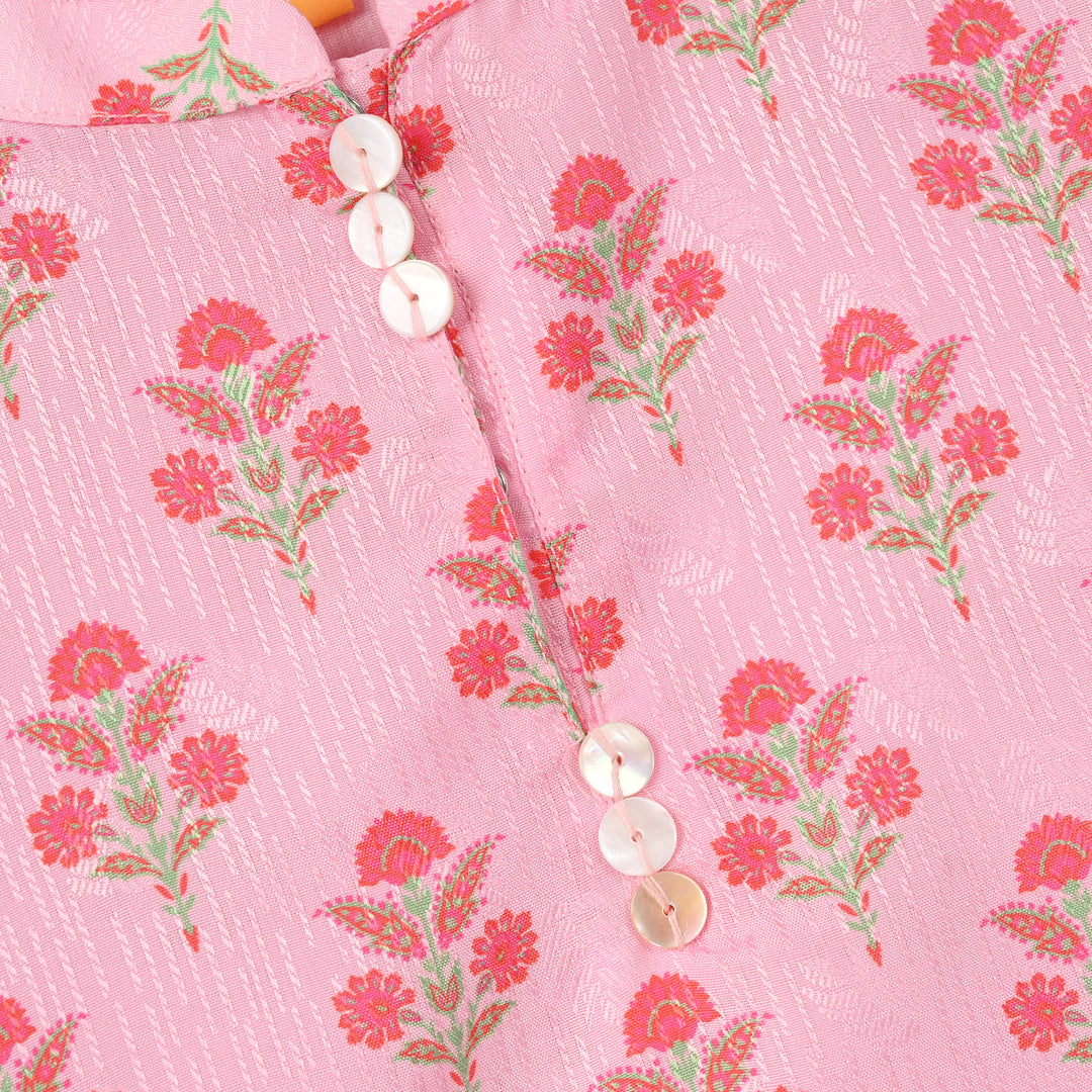 Girls Jacquard Printed 2-Pc Set (Opal) - Pink