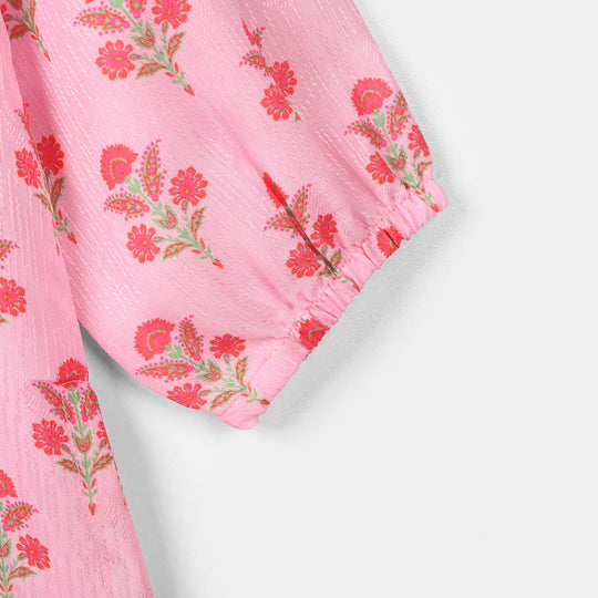 Girls Jacquard Printed 2-Pc Set (Opal) - Pink