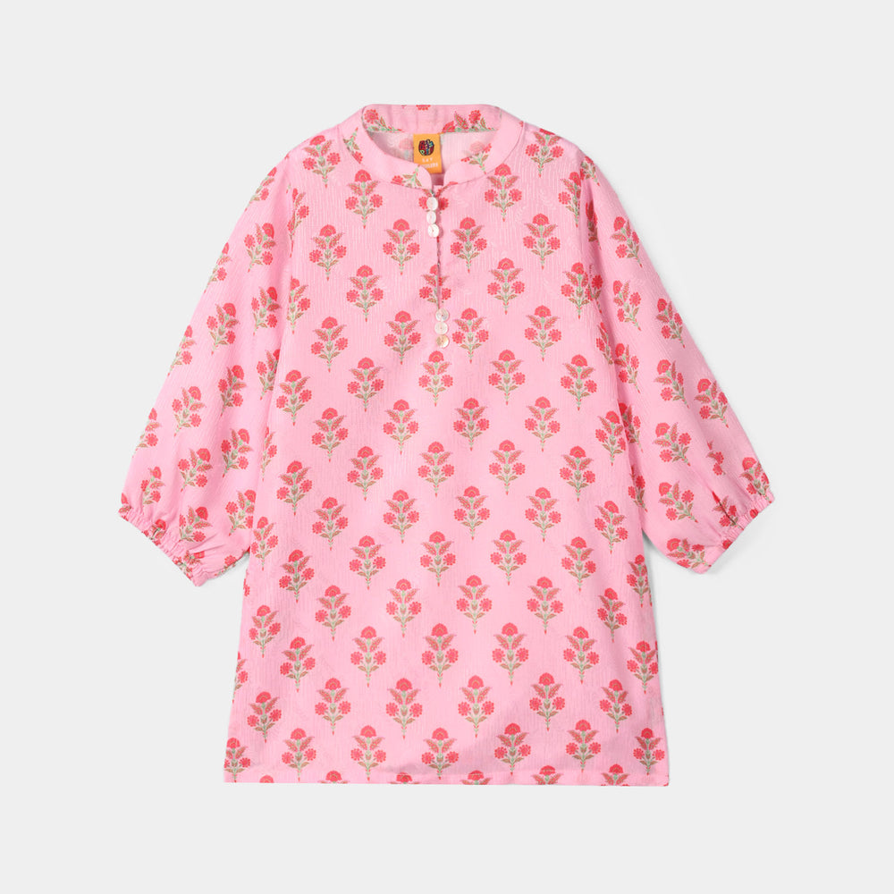 Girls Jacquard Printed 2-Pc Set (Opal) - Pink