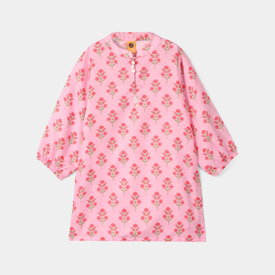 Girls Jacquard Printed 2-Pc Set (Opal) - Pink