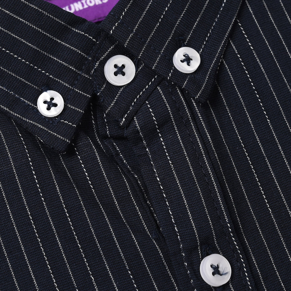 Boys Yarn Dyed Shirt (One Ocean) - Blue