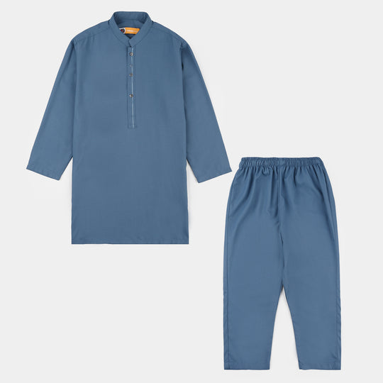 Boys Poly Viscos Kurta Pajama (Dobby) - Grey