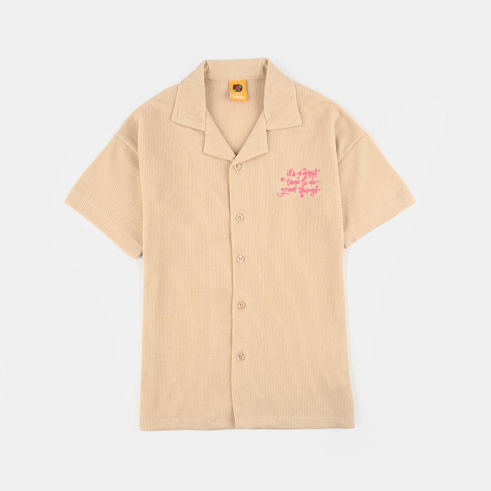 Girls Thermal Suit 2 Piece (Its A Great Time) - Brown