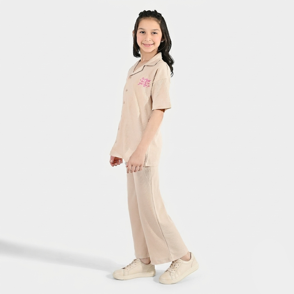 Girls Thermal Suit 2 Piece (Its A Great Time) - Brown