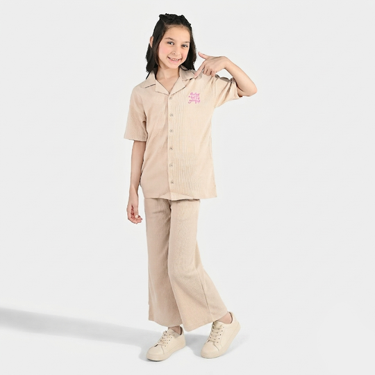 Girls Thermal Suit 2 Piece (Its A Great Time) - Brown