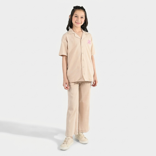 Girls Thermal Suit 2 Piece (Its A Great Time) - Brown