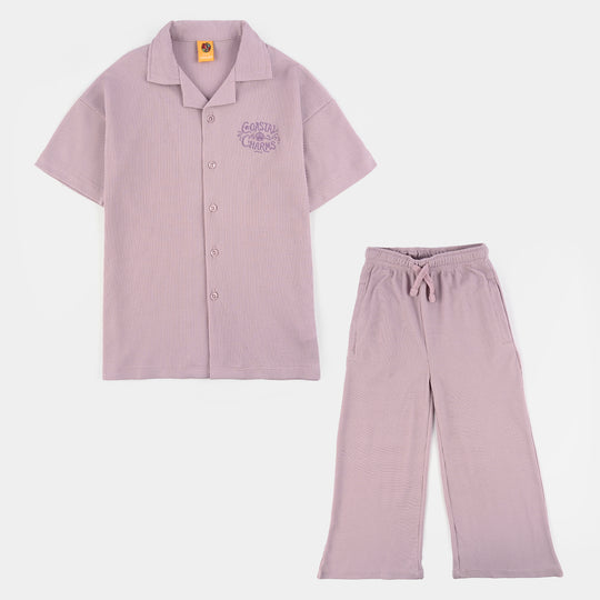 Girls Thermal Suit 2 Piece (Coastal Charms) - Purple