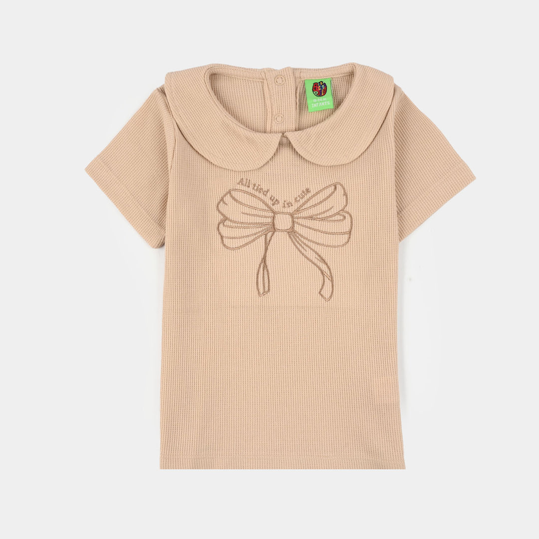 Infant Girls Thermal Knitted Suit (Tres Chic) - Brown