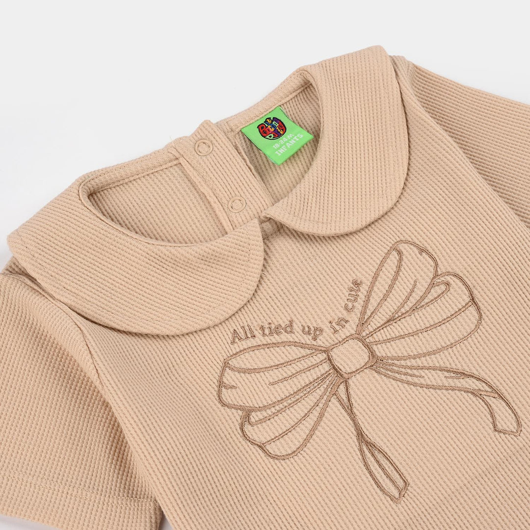 Infant Girls Thermal Knitted Suit (Tres Chic) - Brown