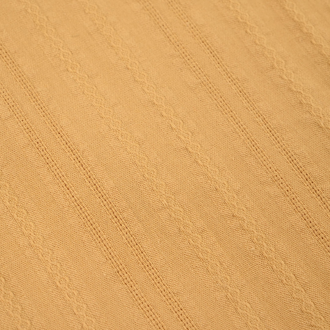 Infant Boys Cotton Jacquard Woven Romper- Mustard