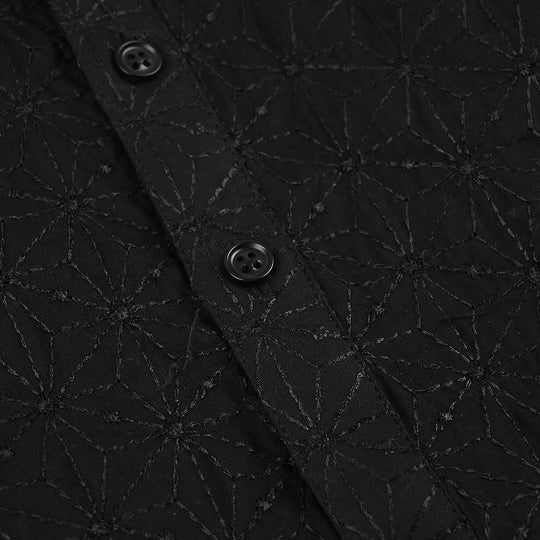 Boys Cotton Kurta Pajama (Chicken Kari) - Black