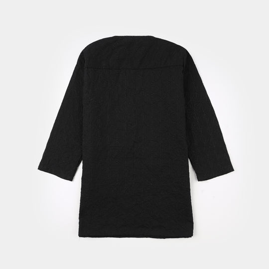 Infant Boys Cotton Kurta Pajama (Chicken Kari) - Black