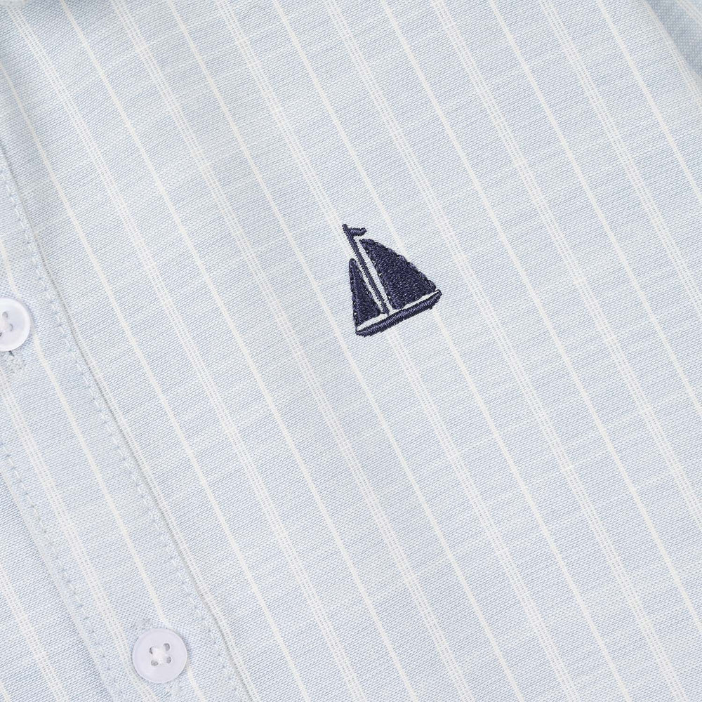 Boys Yarn Dyed Shirt (Boat) - Blue