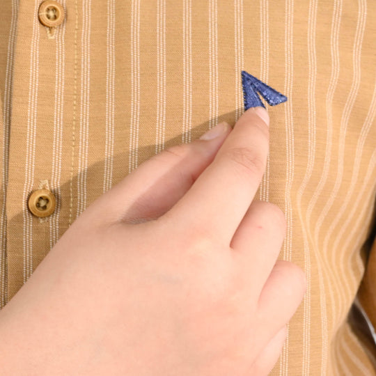 Boys Yarn Dyed Shirt (Paper Plane) - Brown