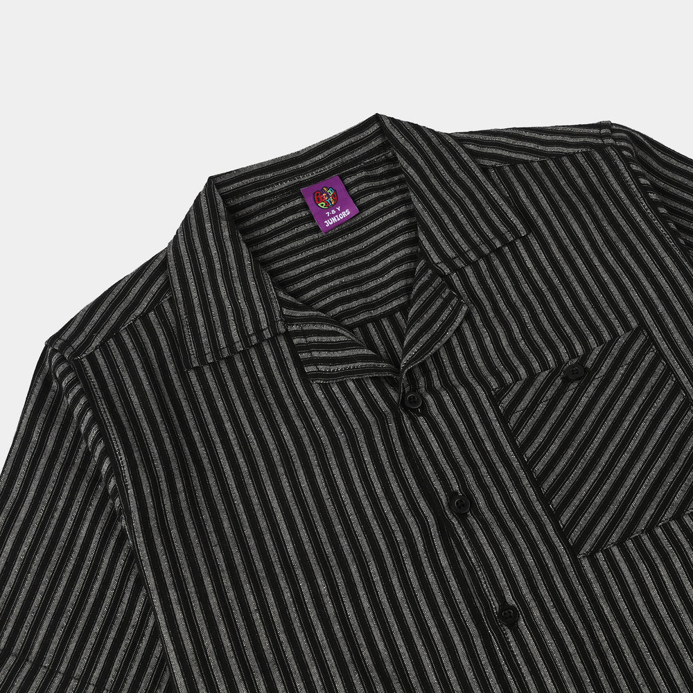 Boys Yarn dyed Casual Shirt (Resort) - Black