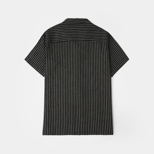 Boys Yarn dyed Casual Shirt (Resort) - Black