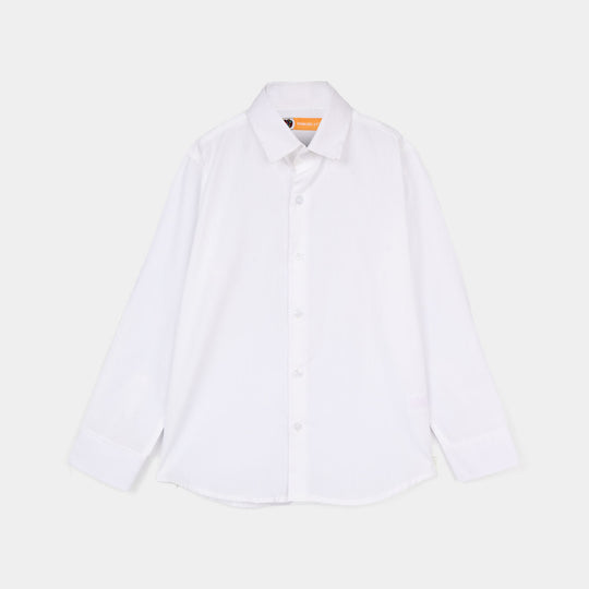 Boys Cotton Formal Shirt - White