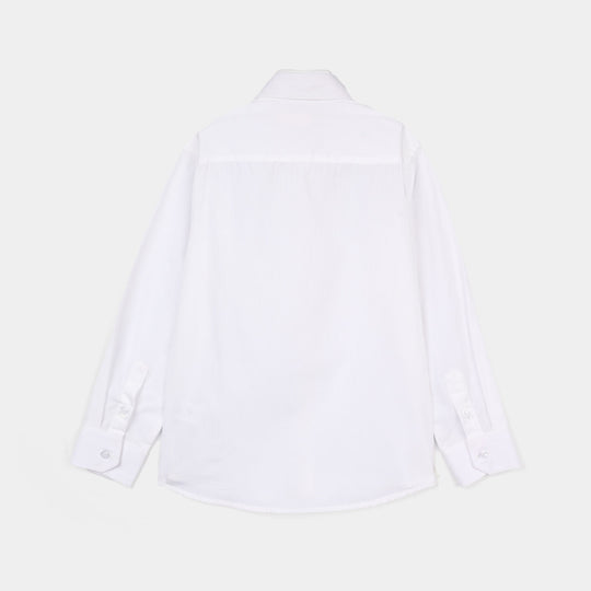 Boys Cotton Formal Shirt - White