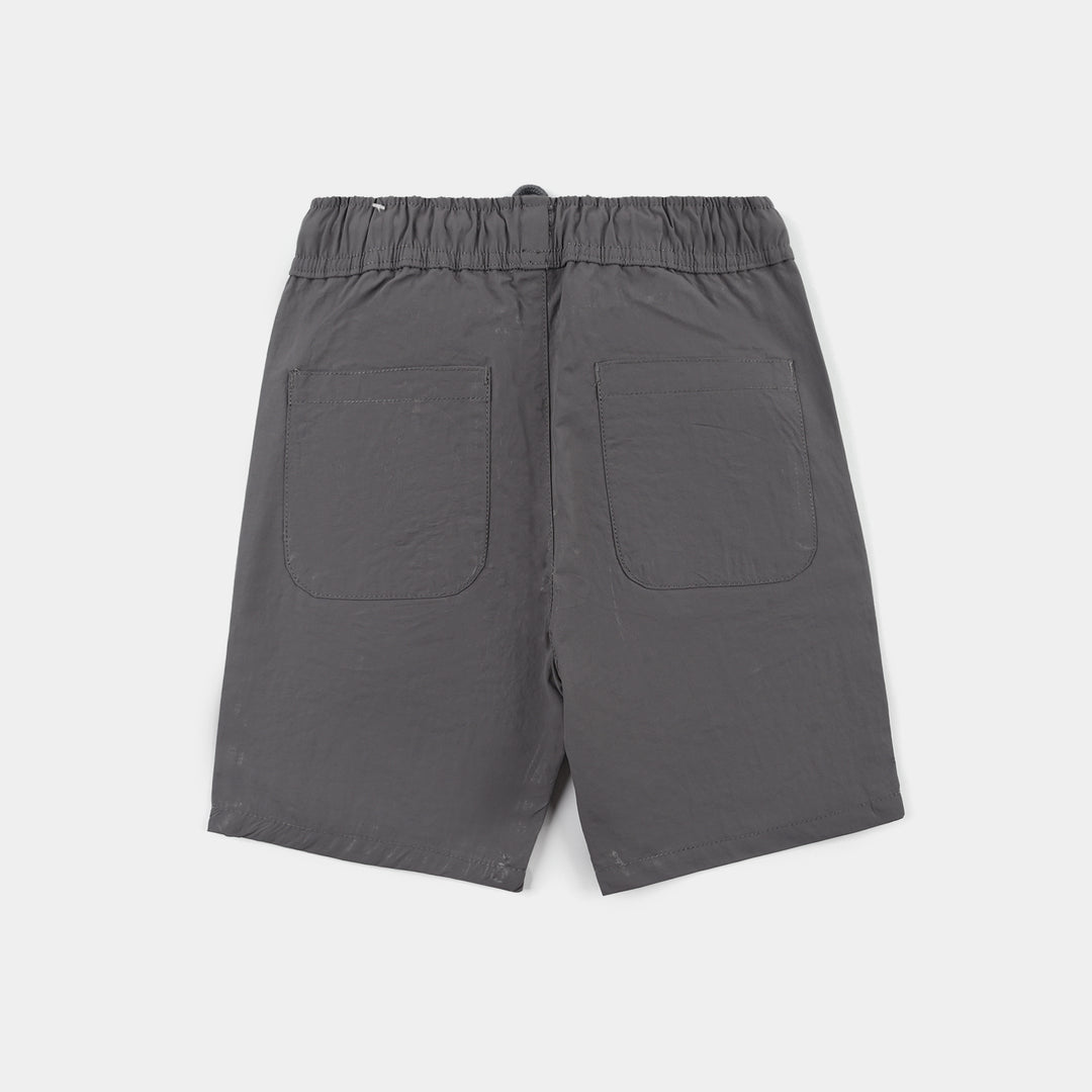 Boys Poly Twill Poly Shorts Skater Crew – Grey