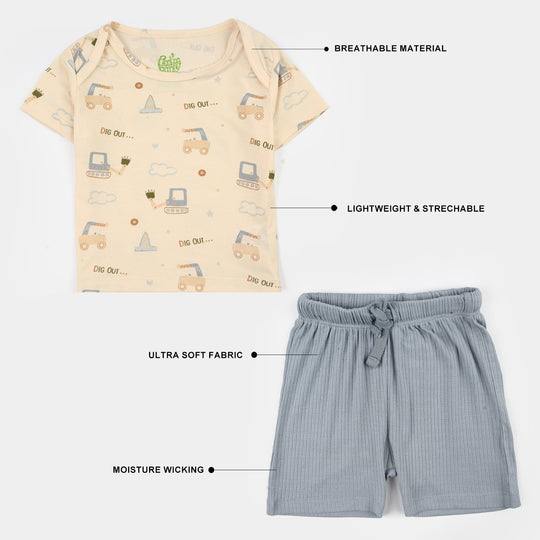 Infant Boys Bamboo Viscose Fabric 2Pcs Set
