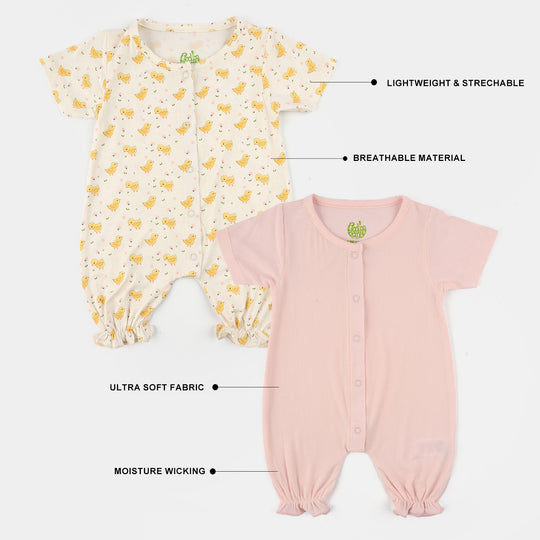 Infant Girls Bamboo Viscose Romper Set (Chicks) - Multi