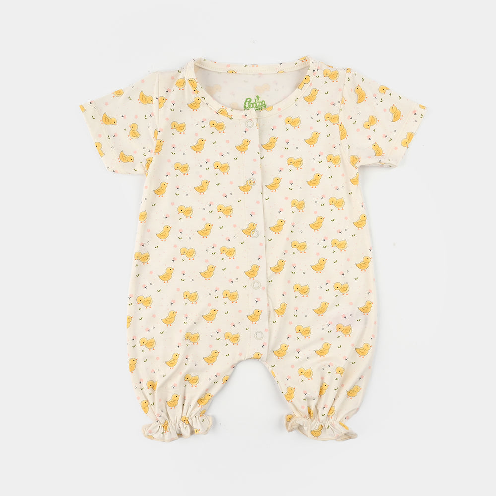 Infant Girls Bamboo Viscose Romper Set (Chicks) - Multi