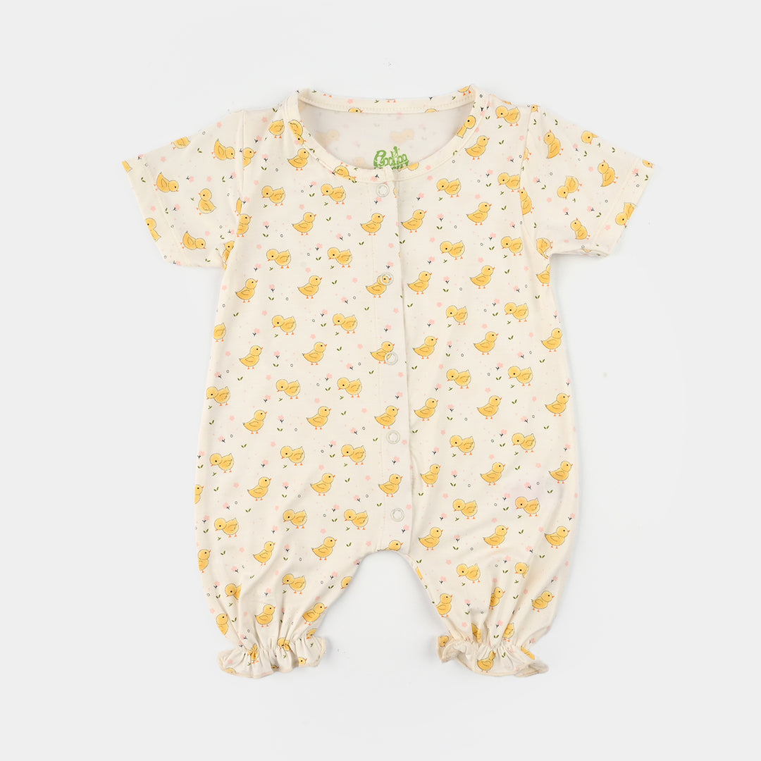 Infant Girls Bamboo Viscose Romper Set (Chicks) - Multi