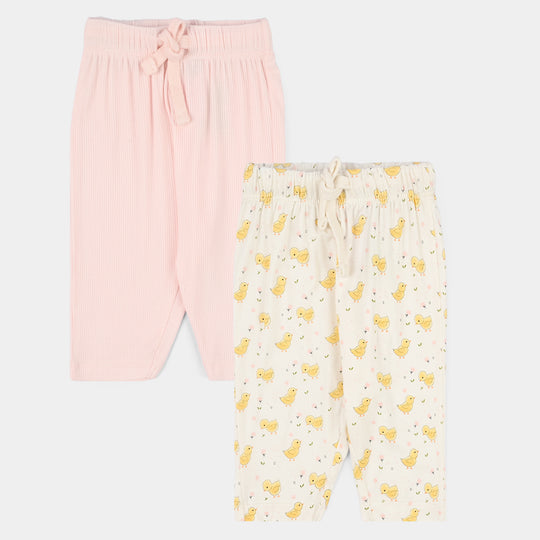 Infant Girls Bamboo Viscose Trouser Set Pack of 2 - Multi