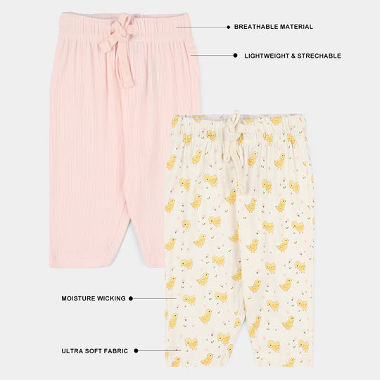 Infant Girls Bamboo Viscose Trouser Set Pack of 2 - Multi