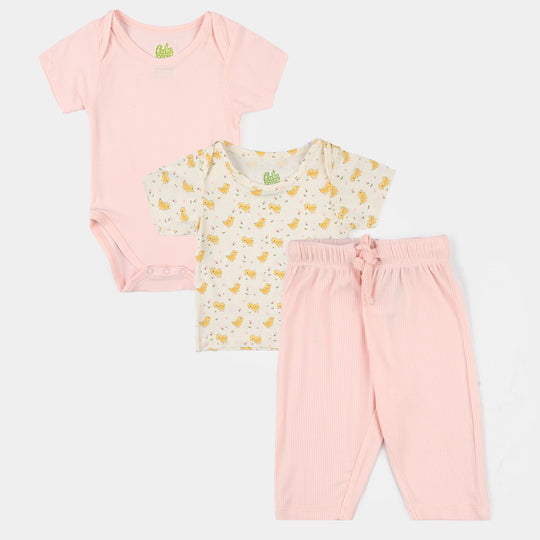 Infant Unisex Bamboo Viscose 3-Piece Set (T-Shirt+Pajama+Bodysuit)