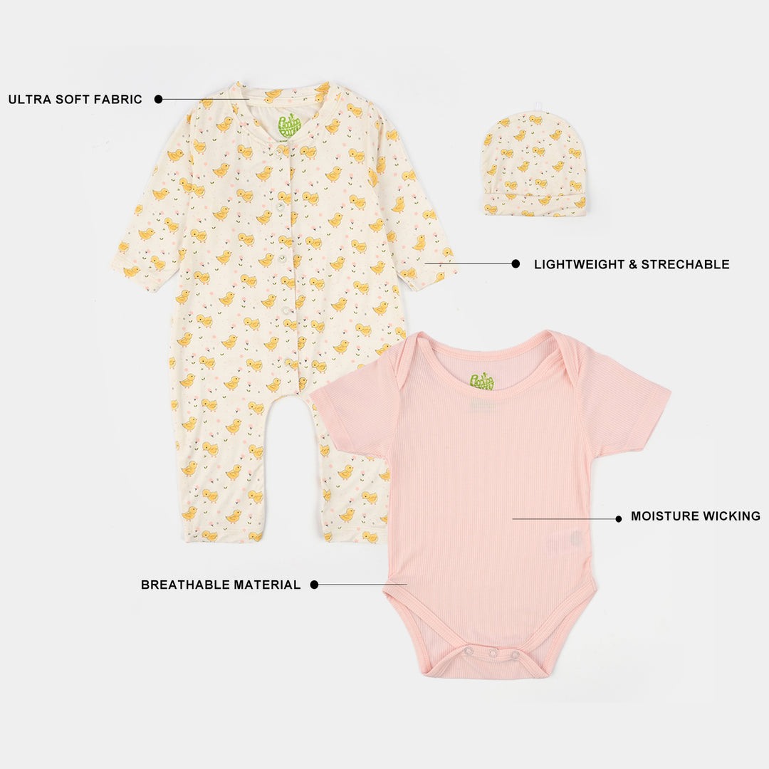 Infant Girls Bamboo Viscose Cap (Chicks) - Multi