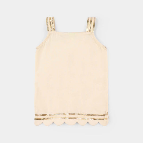 Infant Girls Raw Silk 2Pc Set (Ladli) - White/Swan