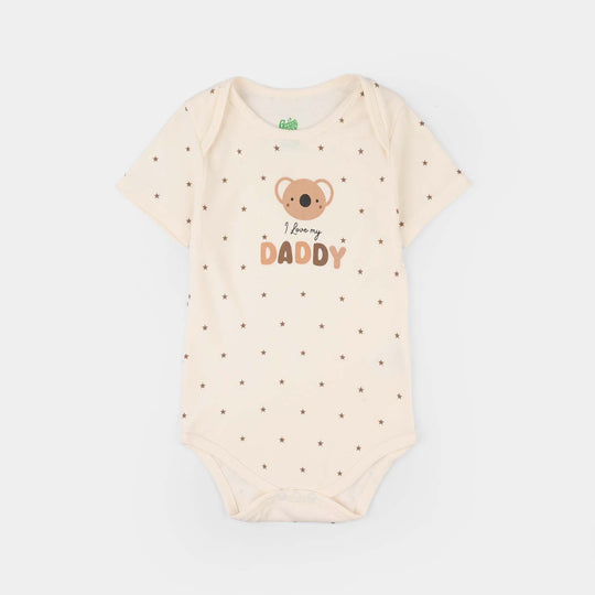 Infant Boys Cotton Interlock Romper I LOVE MY DADDY-OFF-White