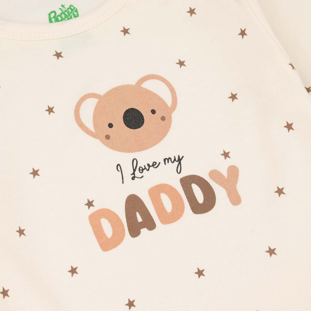 Infant Boys Cotton Interlock Romper I LOVE MY DADDY-OFF-White