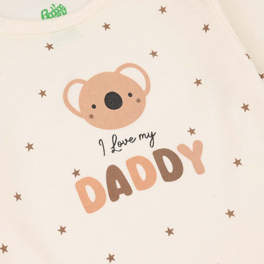 Infant Boys Cotton Interlock Romper I LOVE MY DADDY-OFF-White