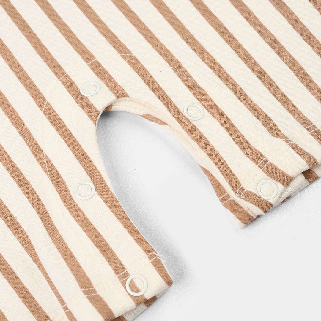 Infant Boys Cotton Interlock Romper (Good Vibes) - Off White