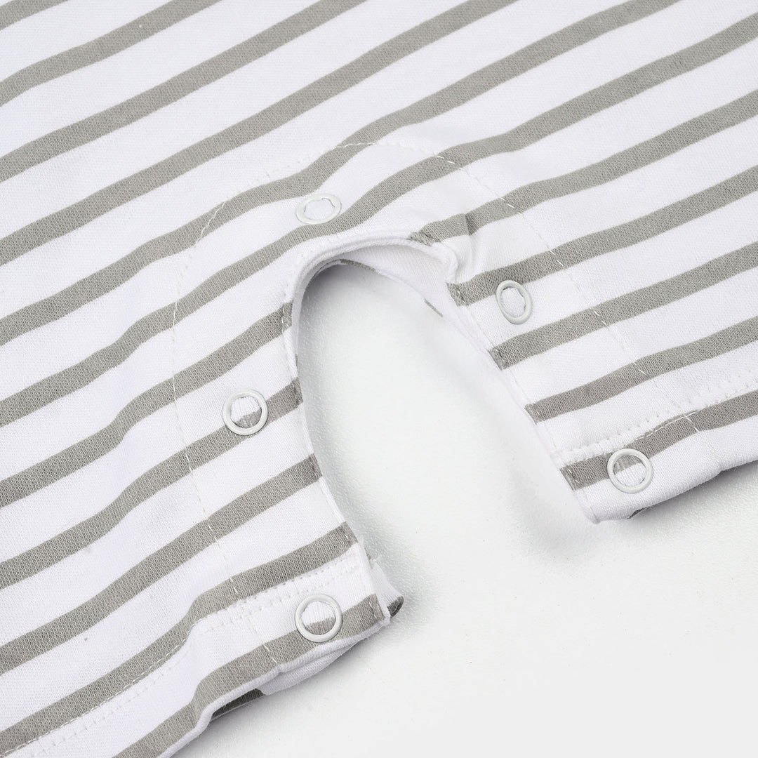 Infant Boys Cotton Interlock Romper (Cute ME) - White