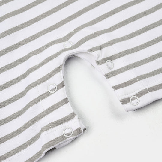 Infant Boys Cotton Interlock Romper (Cute ME) - White