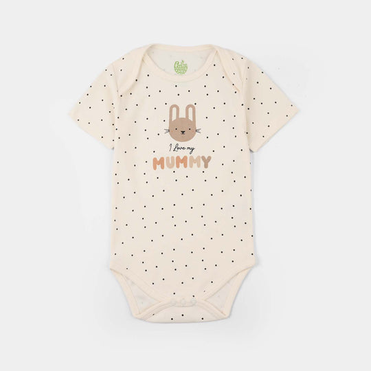 Infant Girls Cotton Interlock Romper (I Love My Mummy) - Off-White