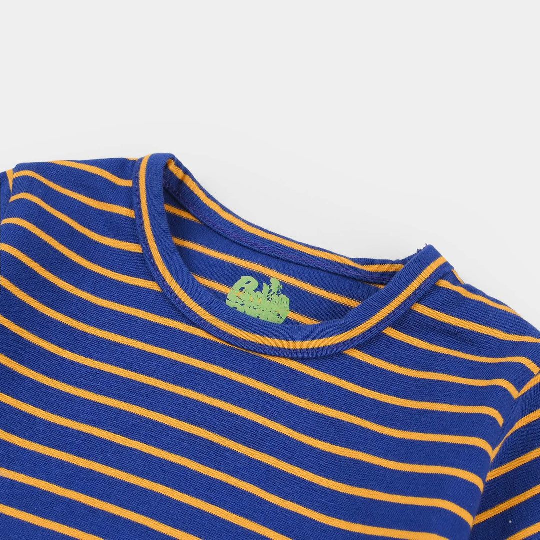 Infant Boys Yarn Dyed T-Shirt Stripes-Blue