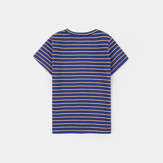 Infant Boys Yarn Dyed T-Shirt Stripes-Blue