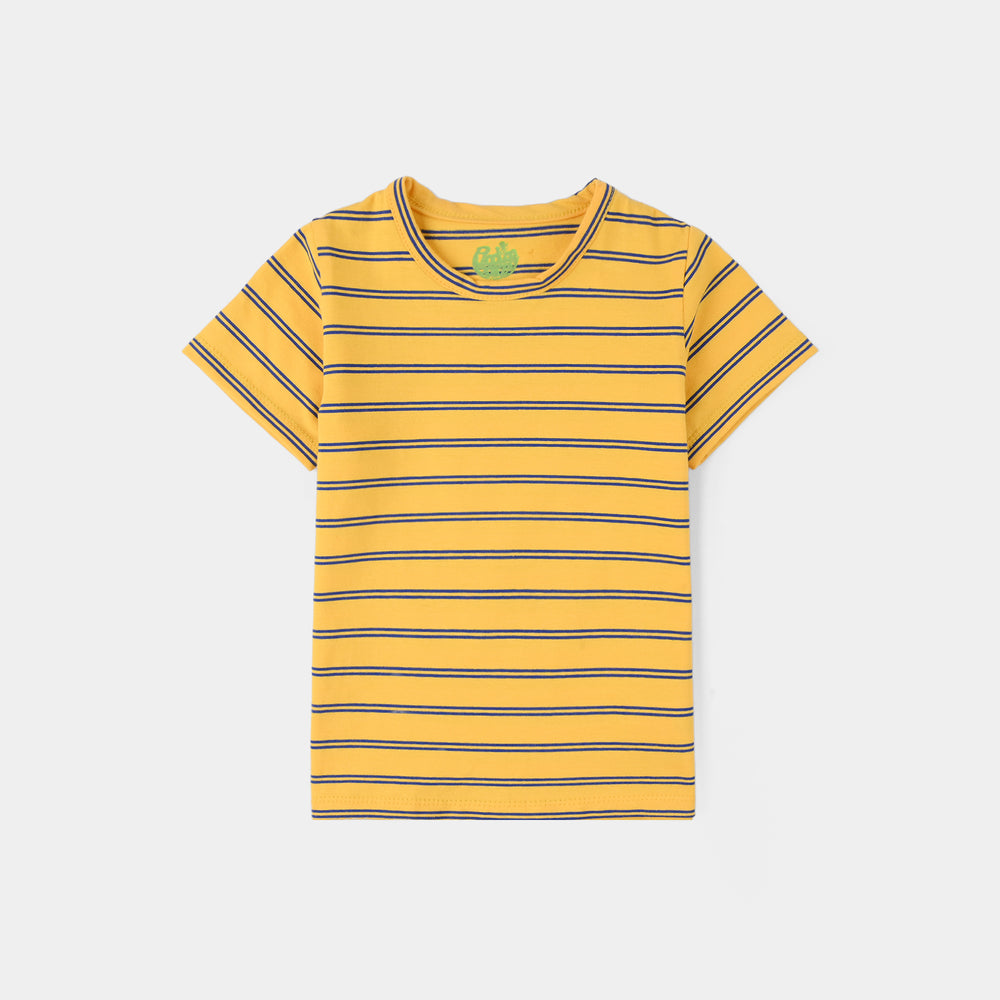 Infant Boys Yarn Dyed T-Shirt (Stripes) - Yellow