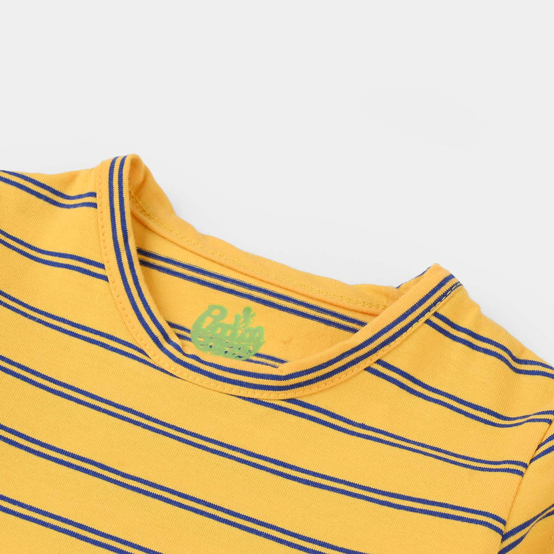 Infant Boys Yarn Dyed T-Shirt (Stripes) - Yellow