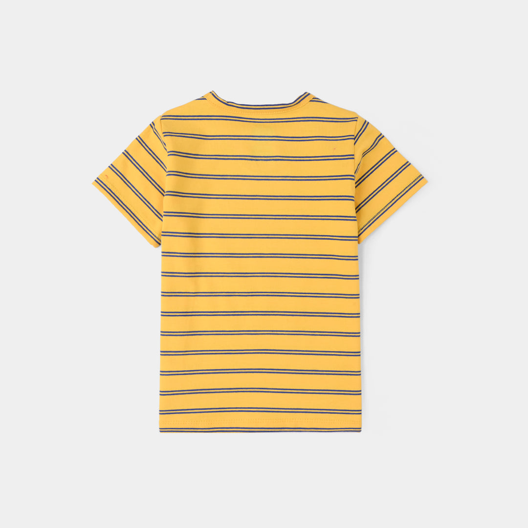 Infant Boys Yarn Dyed T-Shirt (Stripes) - Yellow