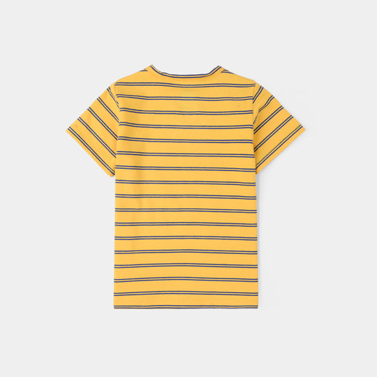 Infant Boys Yarn Dyed T-Shirt (Stripes) - Yellow