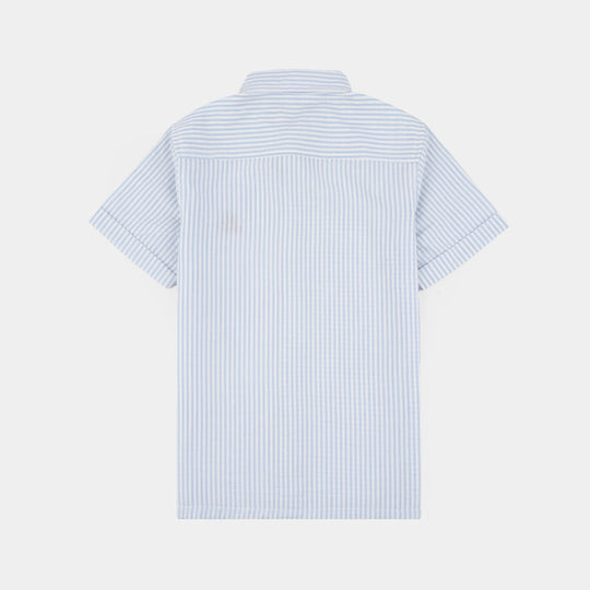 Boys Yarn Dyed Shirt (Life is Good) - Blue Stripe