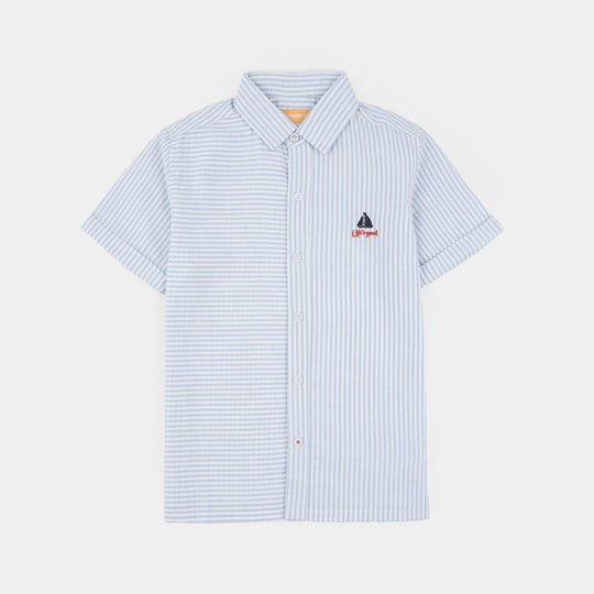 Boys Yarn Dyed Shirt (Life is Good) - Blue Stripe