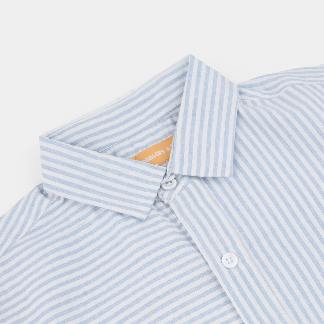 Boys Yarn Dyed Shirt (Life is Good) - Blue Stripe